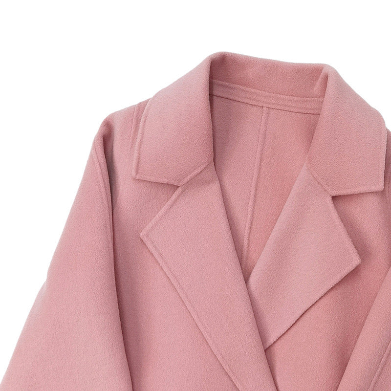 Pink Handmade 100% Wool Coat