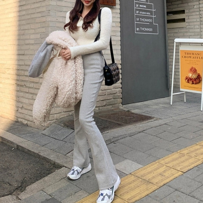 Ribbed Flare Pants