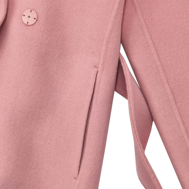 Pink Handmade 100% Wool Coat