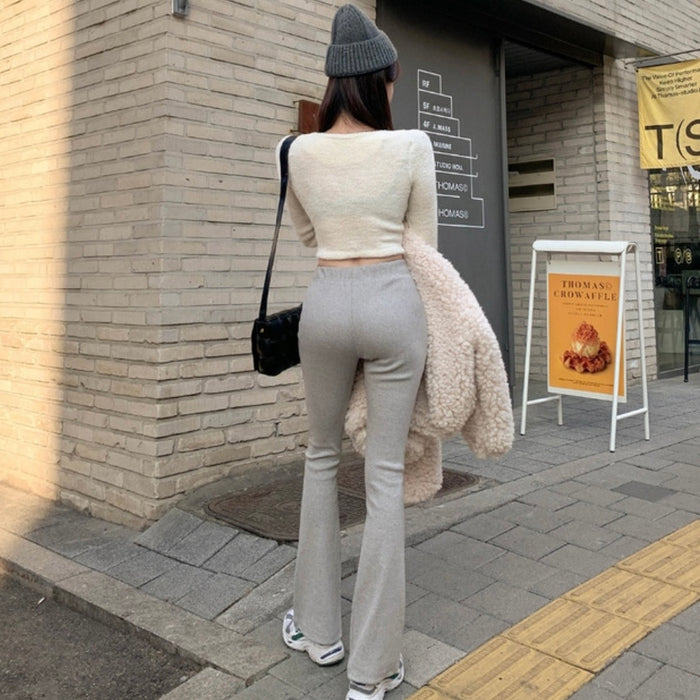 Ribbed Flare Pants
