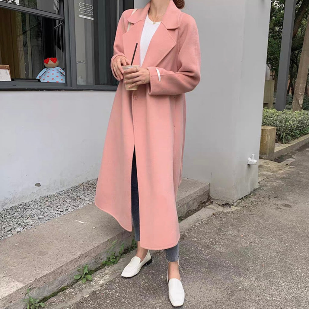 Pink Handmade 100% Wool Coat