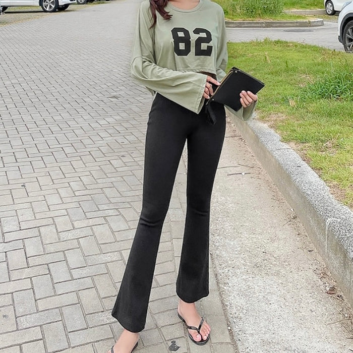 Ribbed Flare Pants
