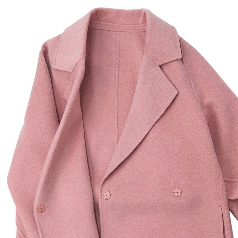 Pink Handmade 100% Wool Coat