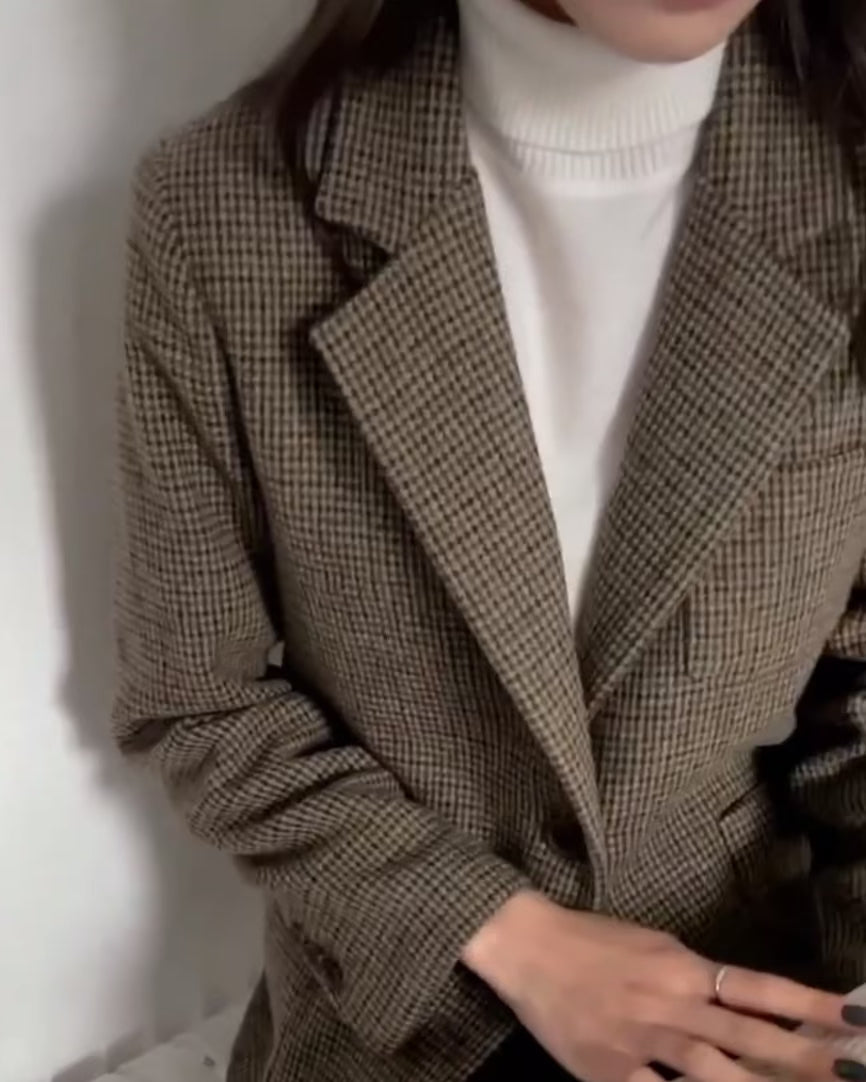 Classic Check Wool Jacket - 60% Wool