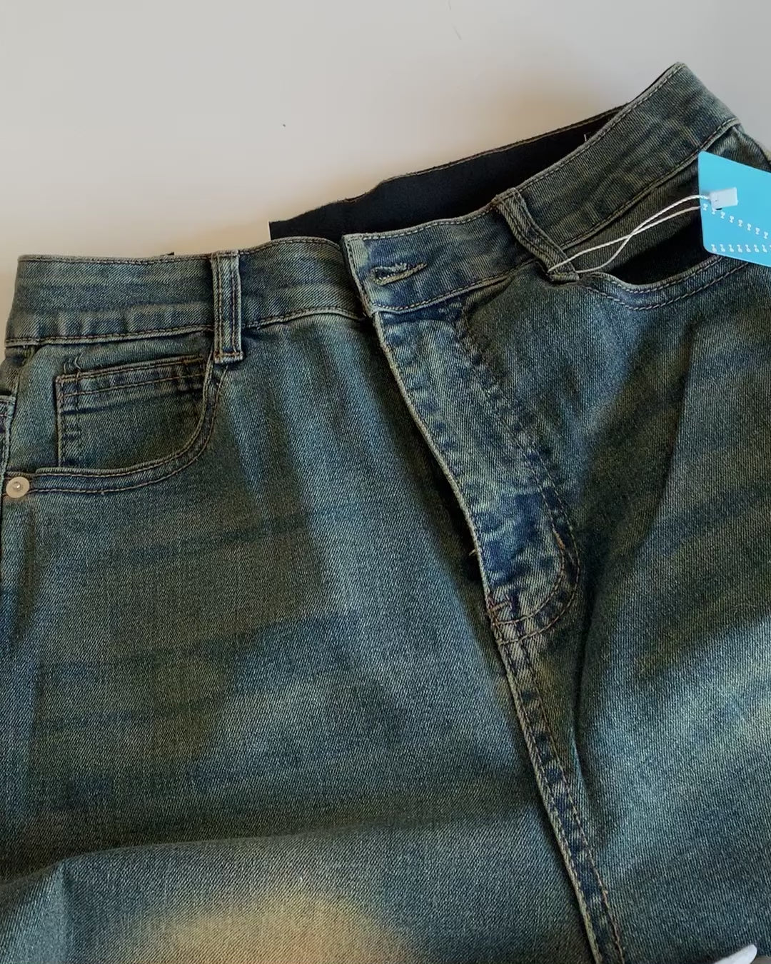 [Short/Long] Vintage Yellow Stretchy Semi-Flared Jeans