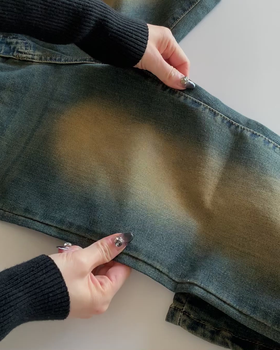 [Short/Long] Vintage Yellow Stretchy Semi-Flared Jeans