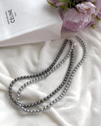 Grey Pearl Silver Necklace